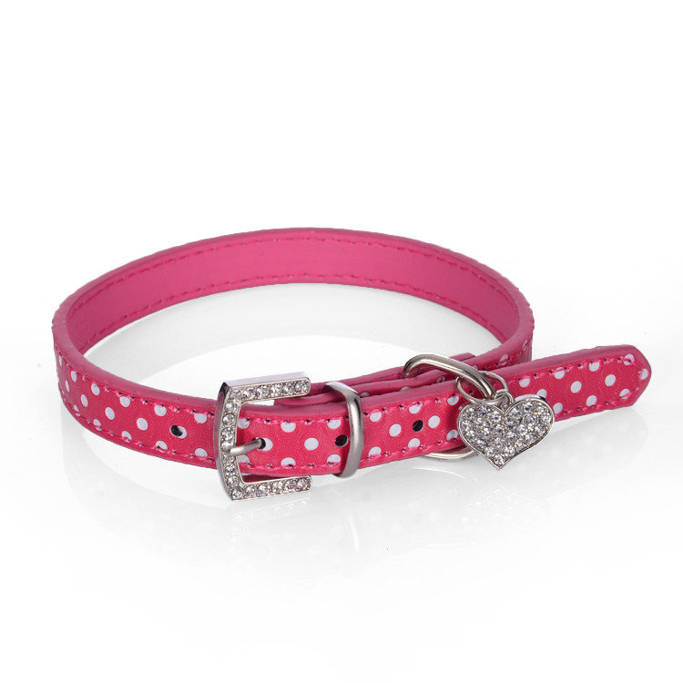Fashion Dog Collars And Leashes Leather PU Material Customized Color 22g - 48g Weight