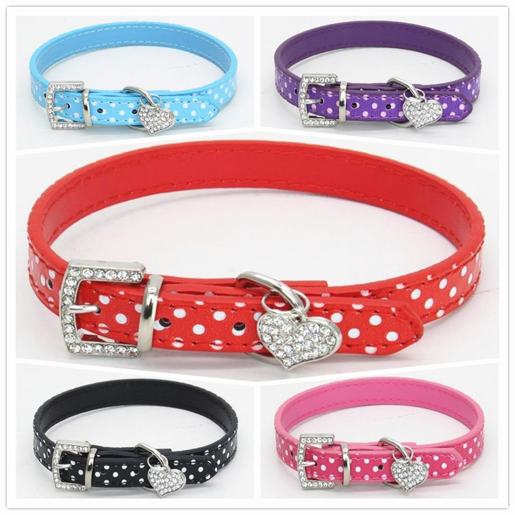 Fashion Dog Collars And Leashes Leather PU Material Customized Color 22g - 48g Weight
