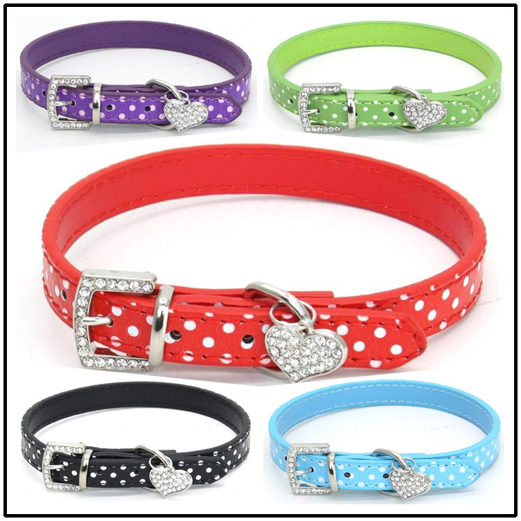 Fashion Dog Collars And Leashes Leather PU Material Customized Color 22g - 48g Weight